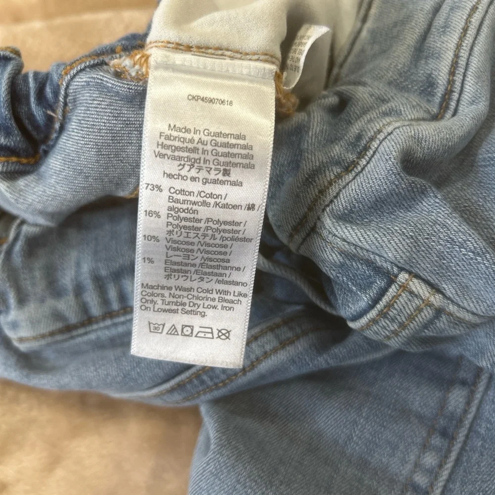 Madewell Light Wash Jeans Size 28 Faux Fly Elastic Waist Comfort Denim pull on